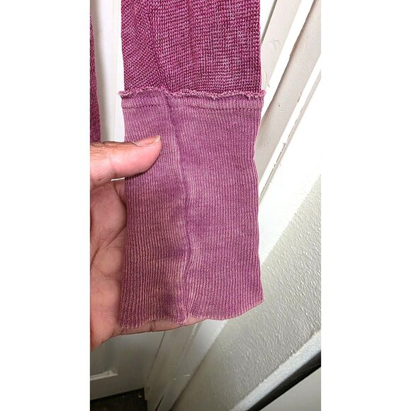 We The Free Womens XS Purple Long-Sleeve Lightweight Knit Tunic Top With Tie Nec - Picture 4 of 8